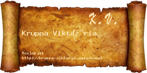 Kruppa Viktória névjegykártya
